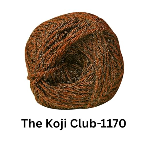Image of VCR Burnt Orange and Brown Color Yarn, 100 Grams Hank, 275 Meters Length, 80% Acrylic, 20% Nylon Ball The Koji Club Yarn for Crochet and Knitting, Pack of 1, Suitable for DIY