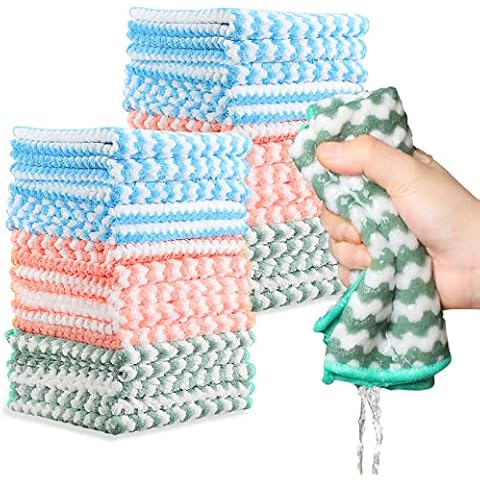 Oudain 30 Stück Mikrofaser-Reinigungstuch, 30,5 x 30,5 cm, saugfähig, schnell trocknend Cover