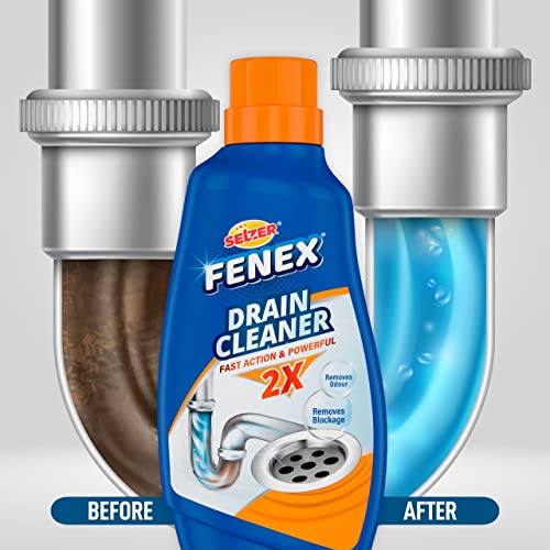 Image of Selzer Fenex Drain Cleaner Powder - 500 gm| Removes Blockages in Pipes, Sinks & Septic Tanks|Works within 15 minutes | Pack of 1