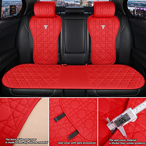 Begonydeer Red Car Seat Covers Universal Faux Leatherette Auto Seat Covers Luxury Automotive Vehicle Cushion Cover 2/3 Covered 11Pcs Fit Car Auto Truck Suv (S-China Red) #TOP2