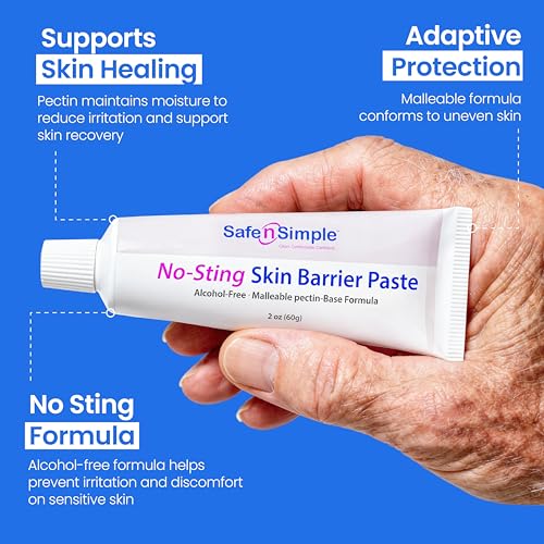 Image of Safe n' Simple Sting Free Stoma Paste - 2 oz - Protective Ostomy Skin Barrier Supplies - Sting And Alcohol Free Ostomy Skin Barrier Paste - Ostomy Skin Protectant Tube