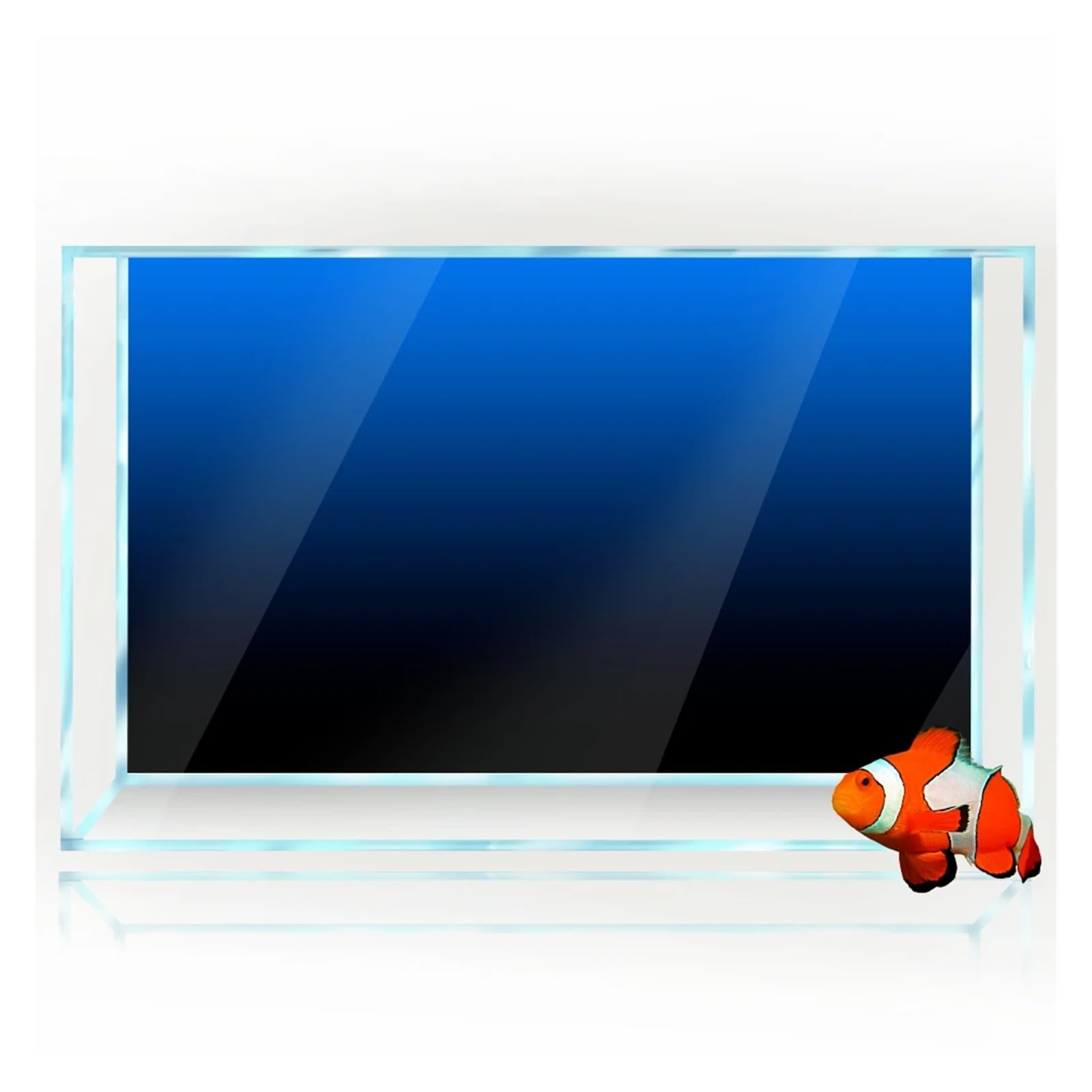 Aquarium RüCkwand Fisch Tank Hintergrund Aufkleber Gradienten Einfache Druck Tapete Aquarium Hintergrund Dekorationen PVC(Blue,40x60cm)