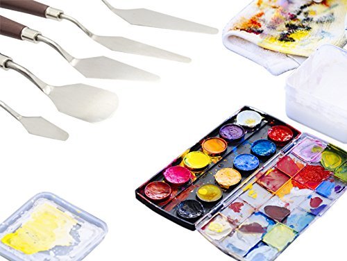 EVINIS 5Pcs Stainless Steel Spatula Palette Knife Painting Mixing Scraper Set,3D Print Removal Tool - Thumbnail 5