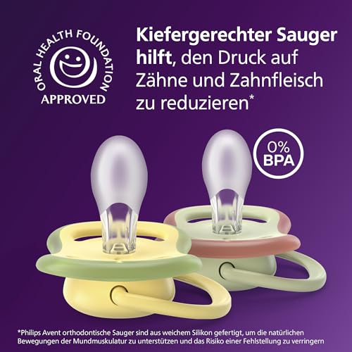Philips Avent ultra air Schnuller – kiefergerecht geformtes Design, für Babys ab 18 Monaten, weicher, symmetrischer Silikonsauger… – Ansicht 3