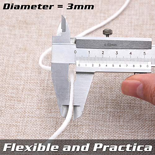 1/8 inch Elastic Mask Strap String 300 yard, Round Thin Cord Securing Holder Earloop Band, Soft Ear Tie Rope Handmade DIY Craft How Make String for Mask Sewing Stretchy Trim - Thumbnail 3