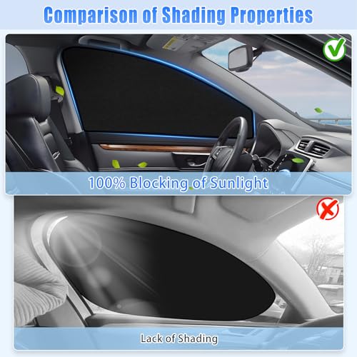 Image of ZATOOTO Car Window Shades for Front Side Window Suede Sun Shade for Privacy, 2PCS Side Window Curtains UV Protection, Car Window Cover for Block Out Light for Camping, Sleeping, Cloth Changing