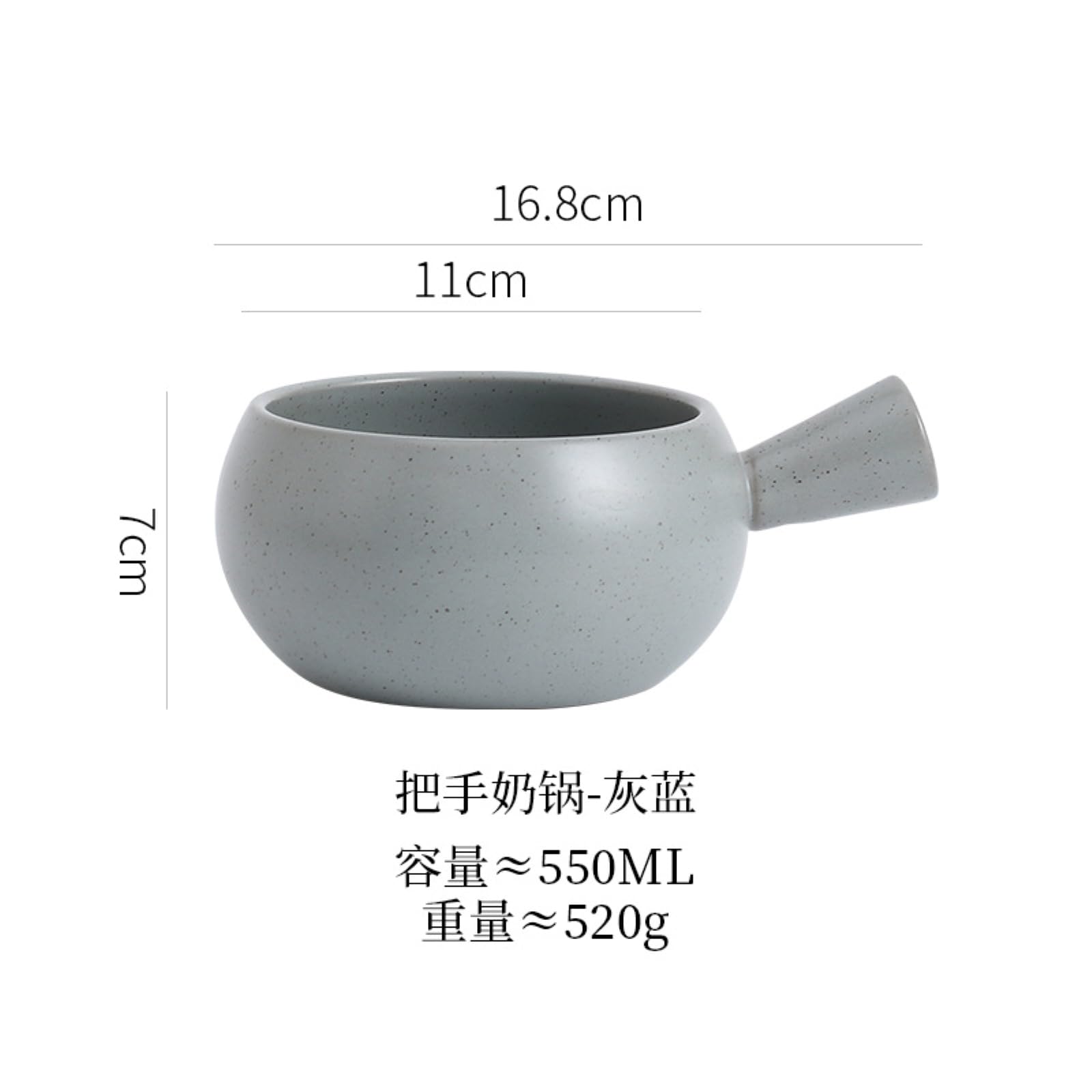 Bol à salade japonais en porcelaine grossière avec poignée en porcelaine - Orchidée grise