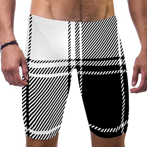 Pantalones cortos de natación para hombre bañador blanco y negro de playa