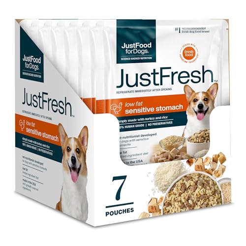 JustFoodForDogs JustFresh Fresh Sensitive Stomach Dog Food Pouches - 7 Pack