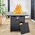 Propane Fire Pit 28 Inch Outdoor Fire Pit 50000 BTU Square Gas Fire Table with Steel Lid Blue Crystal Beads and Waterproof Cover for Outside Patio and Garden