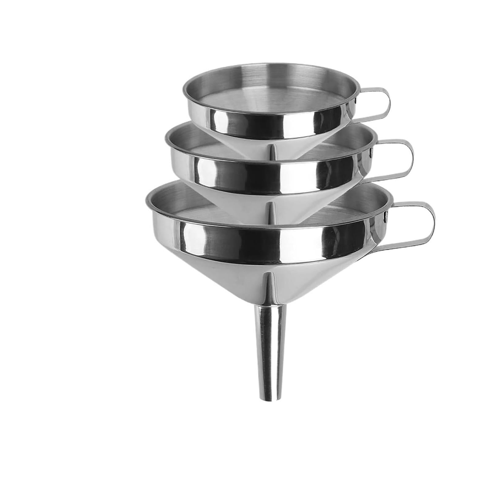 Embudo de cocina acero inoxidable con filtro extraíble, embudo boca ancha, ideal for enlatar vino, cerveza y aceite, utensilios(20 * 19 * 2cm)