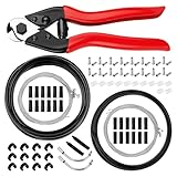 103Pcs Bike Brake Cable Kit with Stainless Steel Wire Cutter, Including Brake and Shifter Cable, Cable End Caps, O-Rings, C-Clips Clamps, Rubber Sleeve and V Brake Guide Inside