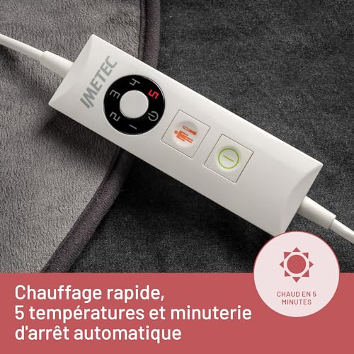 Coussin chauffant dos Imetec avec sécurité Electro Block 5 températures - 4