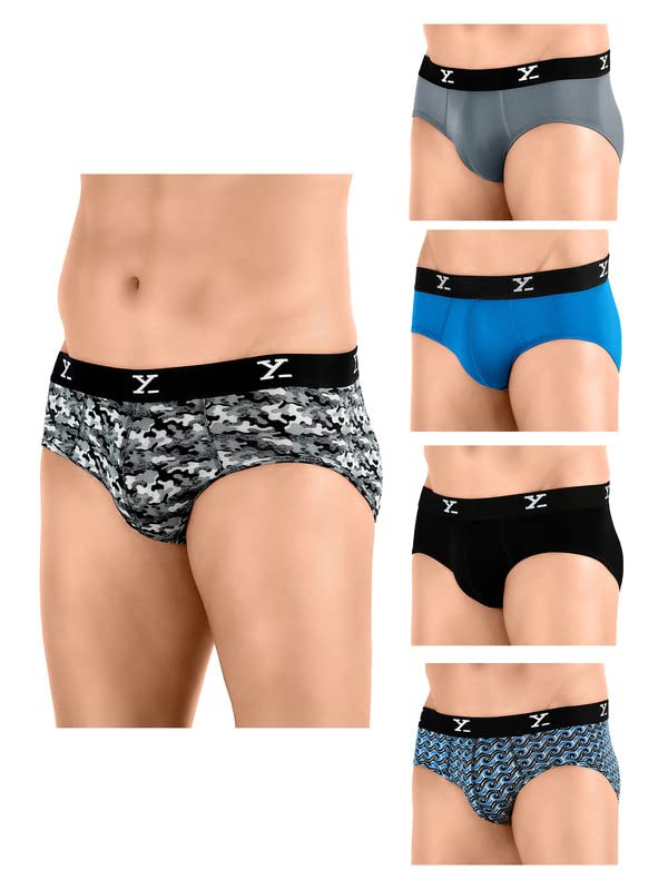 Image of XYXX Men's Micromodal Trunks | Solid & Printed, Antimicrobial, No-Marks Waistband Underwear for Men Combo (Pack of 5)