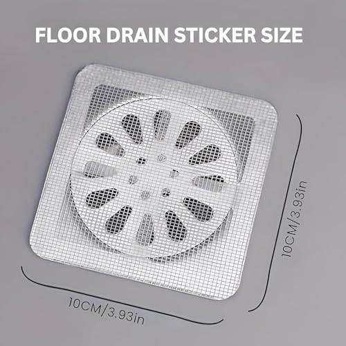 Image of Cord Sink Stopper (20 Pcs) Disposable Shower Cover Hair Catcher Shower Drain Mesh Stickers, Bathroom, Laundry, Bathtub, Kitchen Sower Drain Floor Sinks Dusting Wand for Sugar (Silver)
