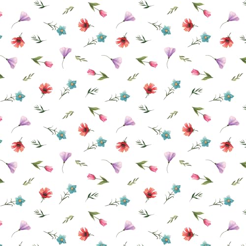 Image of LANE LINEN 400TC Morrison Bloom Super King Size Bedsheet with 4 Pillow Cases | 100% Cotton Digital Print Bedding Set (2.74 M x 2.74 M) | Modern Floral Pattern for Luxurious Comfort (White Floral)
