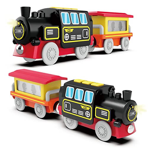 Battery Operated Locomotive Train, Magnetic Train Toy For Wooden Tracks, Motorized Train Compatible With Thomas, Brio, Chuggington, Melissa And Doug (Battery Not Included) #TOP4