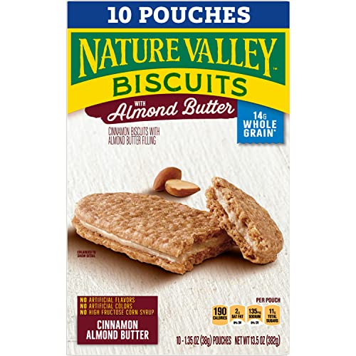 Nature Valley Biscuit Sandwiches, Cinnamon Almond Butter, 1.35 Oz, 10 Ct (Pack Of 6) #TOP1