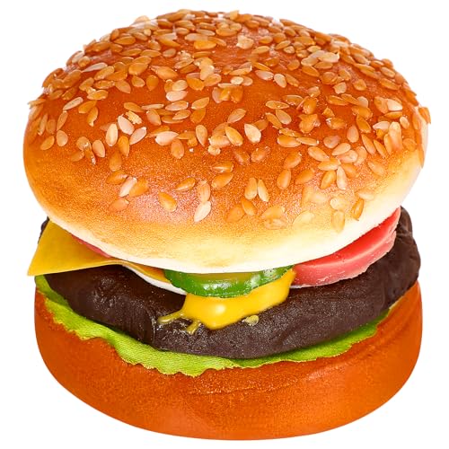 PASOLABE Artificial Hamburger Fake Burger Realistic Food Display Props Simulation Bread Model Faux Burger Photography Prop for Home Kitchen Shop Decorations