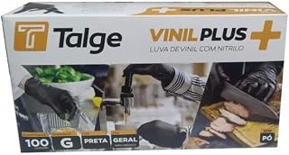Luva Preta para Churrasco e Cozinha em Vinil com Nitrilo VINILPLUS+ TALGE