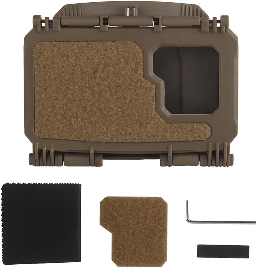 MOLLE-Compatible Phone Mount Case with Quick-Release Flip Cover, Clear Viewing Window, Adjustable Angle, Fits Most Smartphones, for Tactical Gear, Airsoft, Outdoor Use Camouflage