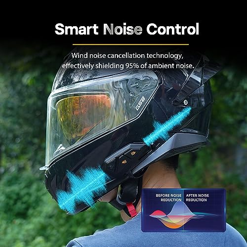 Intercomunicador Bluetooth FreedConn FG universal para casco de moto con musica compartida 6