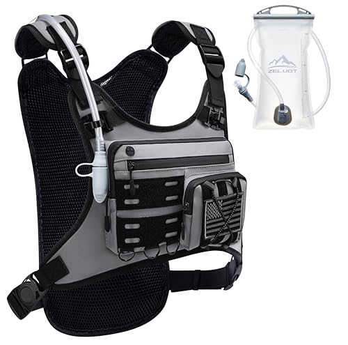 Image of Zelvot Running Vest with 2L Water Bladder, Hydration Backpack, U.S. Design Patent, Lightweight Hydration Pack with Gear Holder, Reflective Chest Pack for Men Women