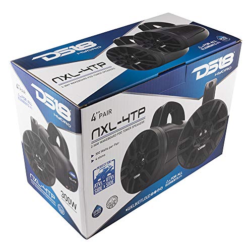 image for DS18 Hydro NXL-4TP/BK Black Marine Tower Speaker – 4