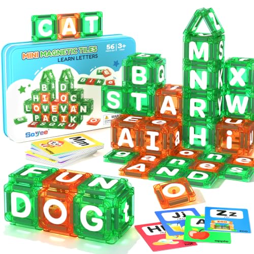 Image of Magnetic Tiles Learn Letters Magnetic Building Blocks for Kids Ages 3-12