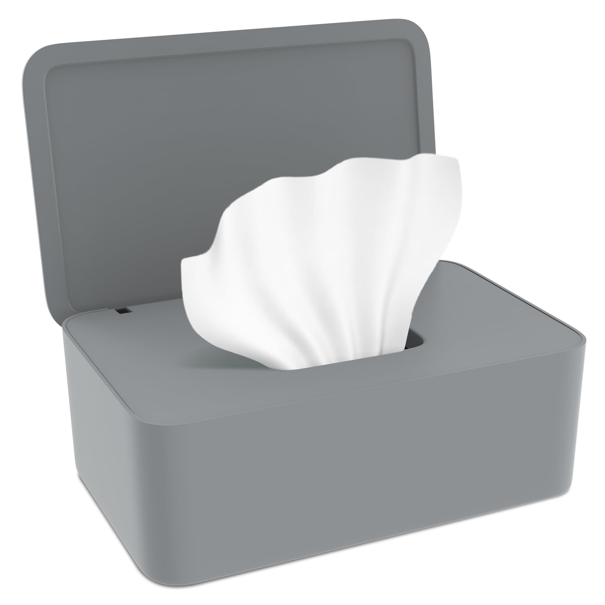 Feuchttücher Box, Box Feuchtes Toilettenpapier für Baby und Erwachsene, Box für Feuchttücher mit Deckel, Feuchtes Toilettenpapier Box Grau, Feuchtpapierbox für Draussen, Zuhause und Büro