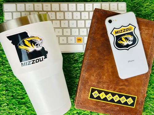 Image of Mizzou Tigers Sticker Variety Pack on Car Water Bottle Phone 14 Pc Gift Set