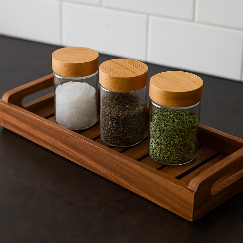 Image of D&G Homes Large Sheesham Wood Rectangular Serving Tray | Handcrafted Wooden Tray for Home Kitchen Dining Table Restaurant and Office Organizer Use | 13 x 6 x 3.5 Inch
