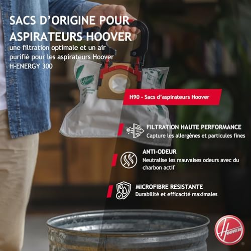 Sac Aspirateur Hoover H90 – Micro Fibres Pure EPA, Pack de 4 - vue 2