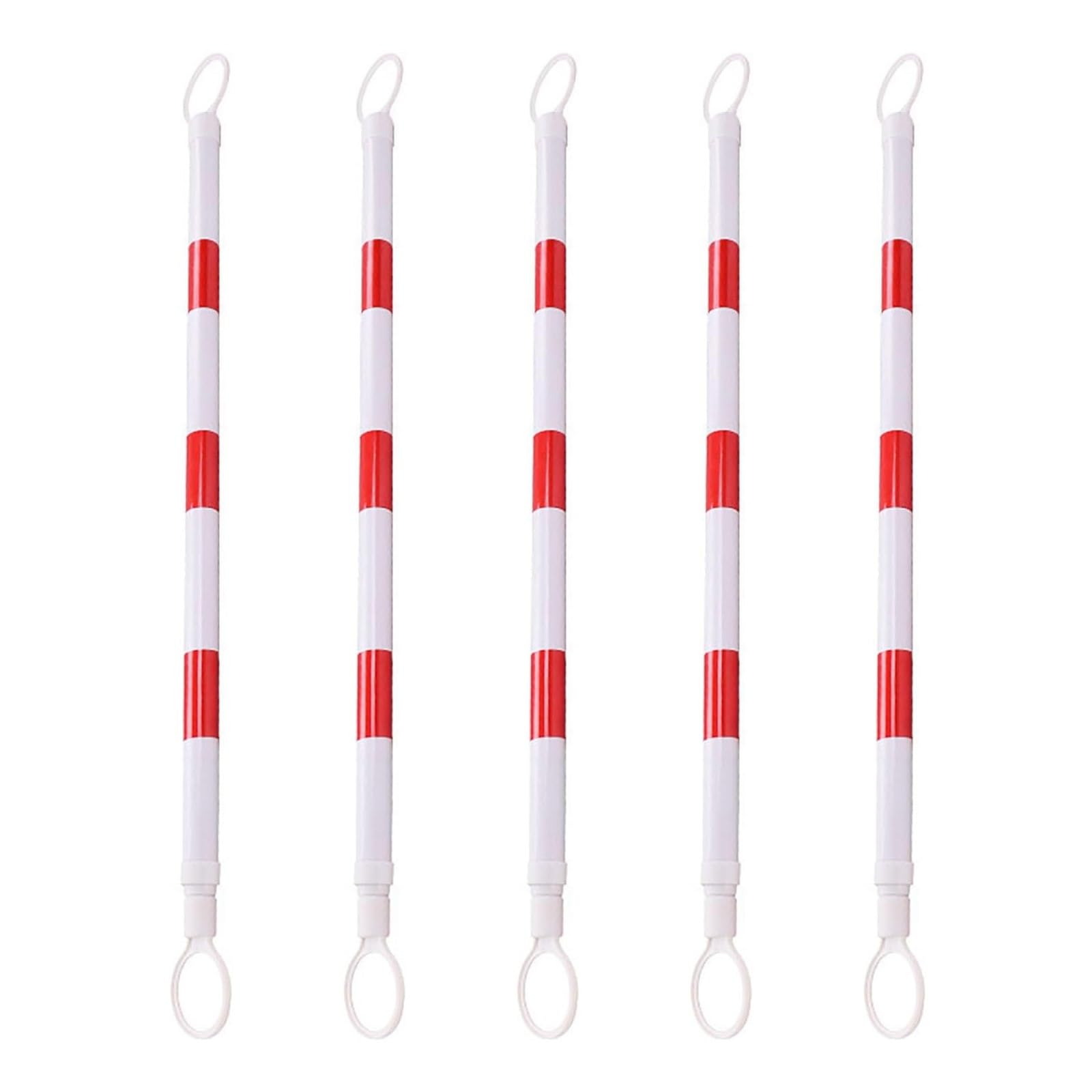WOTZOV 1.2-2.2M Expandable Retractable Traffic Cone Bar, Flexible Safety Barrier Pole, Temporary Crowd Control System, Connectors For Traffic Cones, Foldable 5-Piece Set