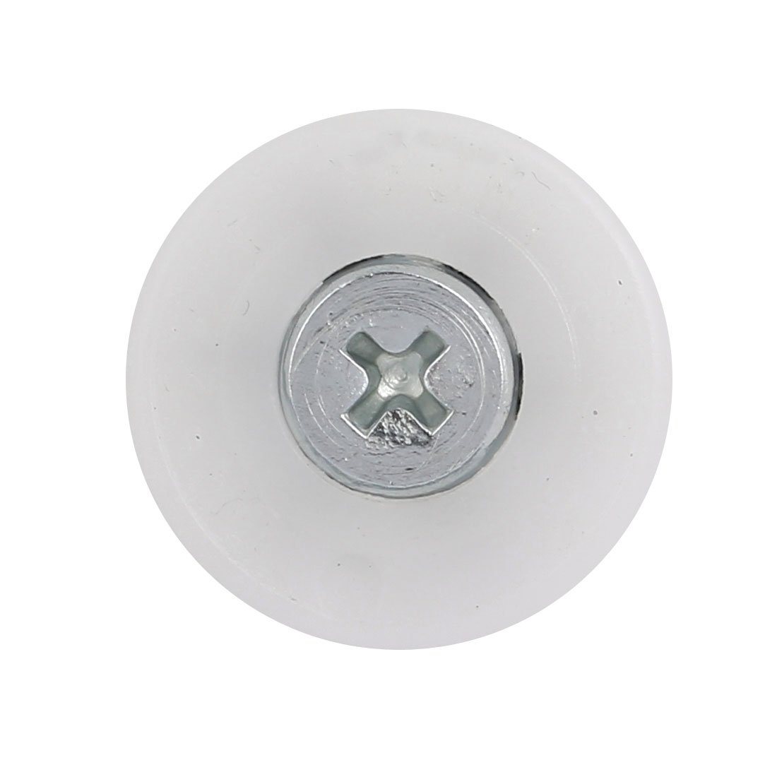 Aexit 4pcs DR22C0.3L7 Material handling M6x8mm Thread Nylon F Type Idler Bearing Pulley White 22mm x 14mm Model:68as58qo305