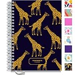Teacher Planner 2026-2027 A4 size by Pirongs | 5 Lesson Planner for Teachers | Page a day | Undated, Hardback, Wiro-bound Teachers Planner - Giraffe