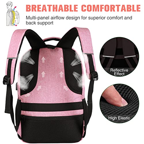 Image of Paude Backpack for Women and Teen Girls, School /College Laptop Bookbag for City Trip, Pink