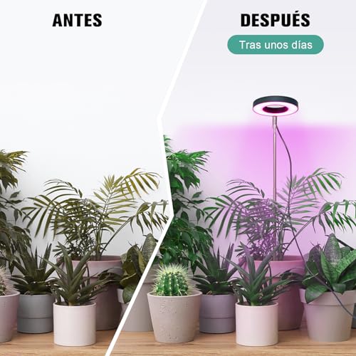 Miniatura 6 de Lámpara De Planta, Lámpara De Planta De Espectro Completo, Luces De Crecimiento Ajustable En Altura Con Temporizador 3 9 12h, 10 Brillos, 3 Modos, Lampara De Crecimiento Para Cultivo Plantas Naturales