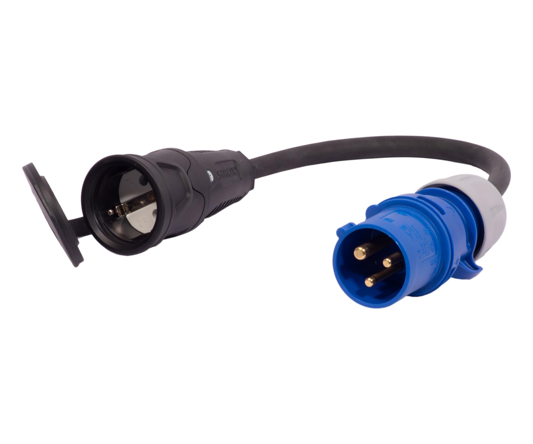 Adapter 3-Pol CEE Stecker 16A auf Schuko Kupplung H07RN-F 3G2,5 | ALPTEG A001 10m