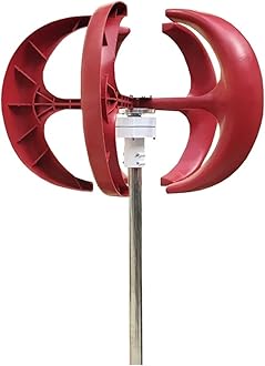 Wind Turbines Generator 5000W 8000W 10KW 48V 24V Vertical Generator Permanent Magnet Suspension Low Wind Start Household for Emergency Power Generation(Red,12V_5KW)