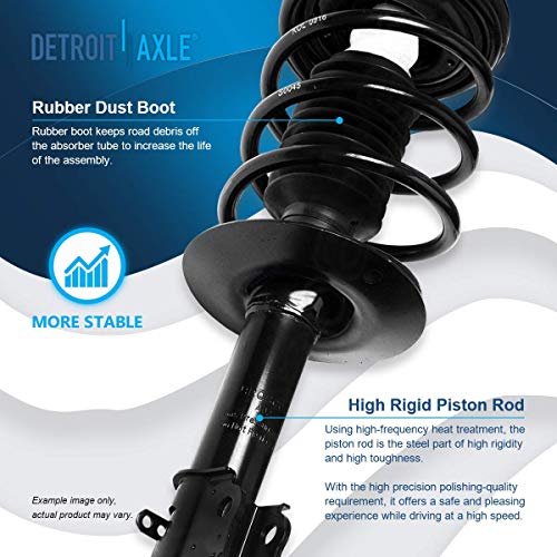 Image of Detroit Axle - Struts Shocks for 2001-2010 Chrysler PT Cruiser Complete Front Struts with Coil Spring Rear Shock Absorbers 2002 2003 2004 2005 2006 2007 2008 2009 Replacement Strut Shock Assembly