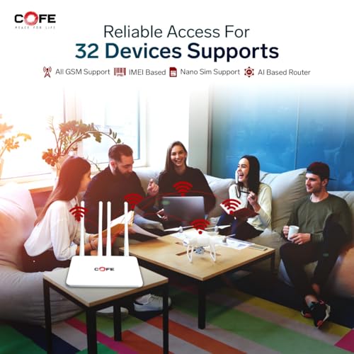 Image of COFE CF-05-CT04 WiFi 6 4G SIM Router | 300Mbps | Type-C Power | 4 Antenna | Upto 32 Devices