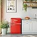 Cecotec Kleiner Kühlschrank - 2-türiger Kühlschrank - Retro 86L - Bolero CoolMarket 2D Origin 86 Red E. 89,3 cm Höhe und 48,7 cm Breite, Energieklasse E, Eisfach, Innenbeleuchtung und Chromgriff, Rot