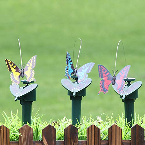 3 Stück solarbetriebene / batteriebetriebene fliegende Schmetterlinge Kolibri Schmetterling Sonnenblume für Garten Hof Pflanzen Blumen Terrasse Landschaft Dekor (zufällige Farbe) Cover