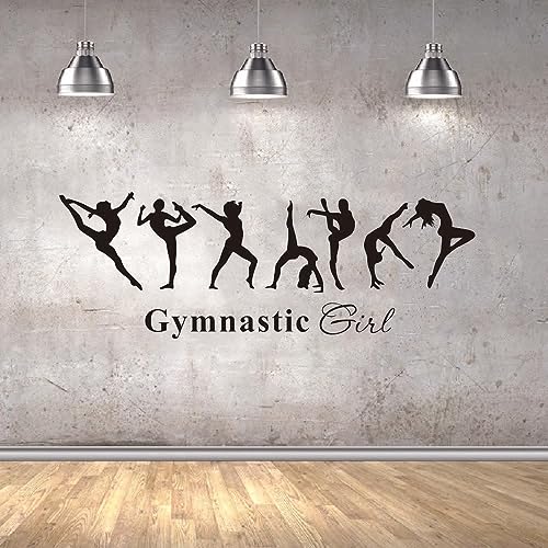 Vinilo Decorativo Silueta Gimnasta para Pared de Niña 30x11" miniatura 1