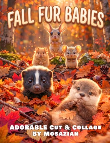 FALL FUR BABIES Adorable Cut and Collage By Mosazian: Discover reversible cute autumn woodland creatures for your enchanted Junk Journals Scrapbooking & Mixed Media Crafts image 2