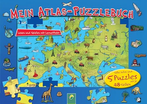 Mein Atlas-Puzzlebuch für Kinder ab 6 Jahren: Tolle Infos und 5 Puzzles...