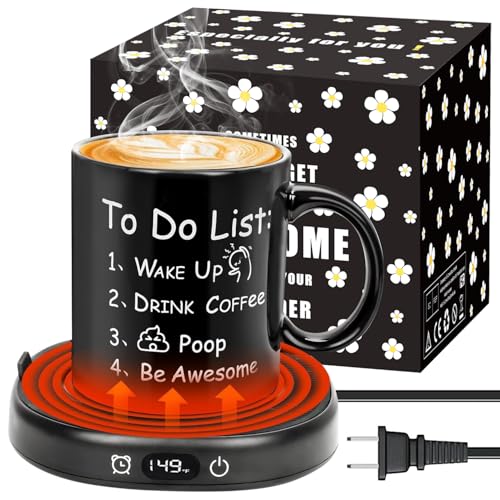 Funny Coffee Mug Warmer,Electric Coffee Warmer with 3-Temp Settings, Beverage Warmer for Cocoa Milk Tea Candle, 8 Hours Auto Shut Off,Coffee Gifts for Coffee Lovers
