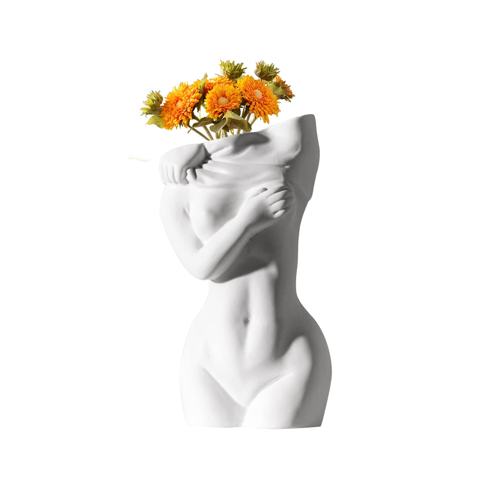 Btstil Vaso decorativo in ceramica, moderno vaso da donna in piedi corpo arte busto, vaso di