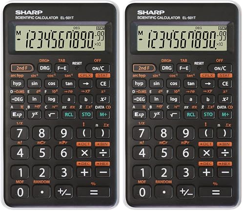 Calculatrice Sharp EL501TWH lot de 2 calculatrices scientifiques blanches